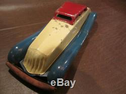 VINTAGE ANTIQUE TOY 1930s WIND UP BIG 12 Long STREAMLINE TIN CAR FROM CANADA
