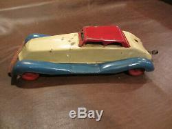 VINTAGE ANTIQUE TOY 1930s WIND UP BIG 12 Long STREAMLINE TIN CAR FROM CANADA