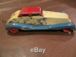 VINTAGE ANTIQUE TOY 1930s WIND UP BIG 12 Long STREAMLINE TIN CAR FROM CANADA