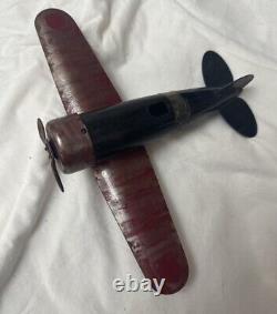 VINTAGE Collectible Rare TIN AIRPLANE TOY 10 WING SPAN