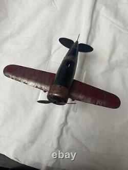 VINTAGE Collectible Rare TIN AIRPLANE TOY 10 WING SPAN