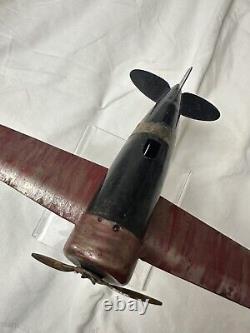 VINTAGE Collectible Rare TIN AIRPLANE TOY 10 WING SPAN