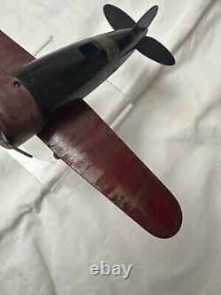 VINTAGE Collectible Rare TIN AIRPLANE TOY 10 WING SPAN