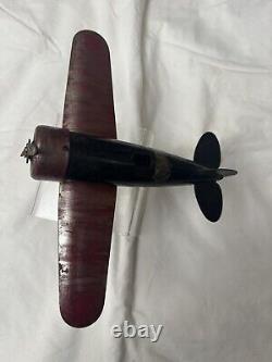 VINTAGE Collectible Rare TIN AIRPLANE TOY 10 WING SPAN