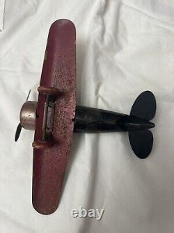 VINTAGE Collectible Rare TIN AIRPLANE TOY 10 WING SPAN