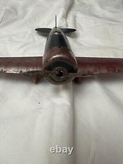 VINTAGE Collectible Rare TIN AIRPLANE TOY 10 WING SPAN