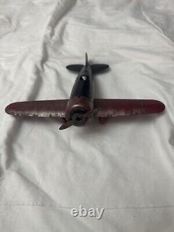 VINTAGE Collectible Rare TIN AIRPLANE TOY 10 WING SPAN