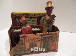 VINTAGE FERDINAND STRAUSS 1921 HAM AND SAM With Remnants of Box WINDUP TIN TOY