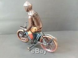 VINTAGE GERMAN TIN FISCHER GUNTHERMANN WIND UP MOTORCYCLE With CHAIN