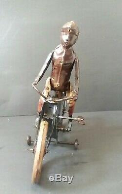 VINTAGE GERMAN TIN FISCHER GUNTHERMANN WIND UP MOTORCYCLE With CHAIN