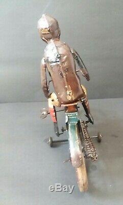 VINTAGE GERMAN TIN FISCHER GUNTHERMANN WIND UP MOTORCYCLE With CHAIN