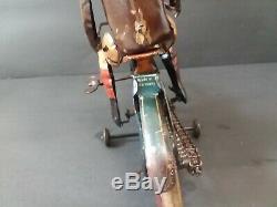 VINTAGE GERMAN TIN FISCHER GUNTHERMANN WIND UP MOTORCYCLE With CHAIN