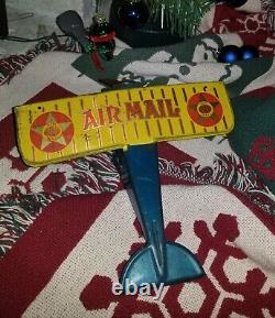 VINTAGE Girard MAIL PLANE Wind Up AIRPLANE 9 Wing Span ALL ORIGINAL? FREE