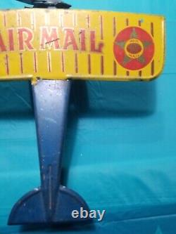 VINTAGE Girard MAIL PLANE Wind Up AIRPLANE 9 Wing Span ALL ORIGINAL? FREE