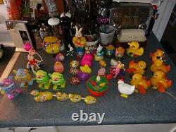 VINTAGE JAPAN TIN & CELLULOID/ plastic Hong Kong WIND-UP EASTER toy lot