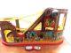 VINTAGE J. CHEIN TIN LITHO WINDUP ROLLER COASTER No. 275 With 2 RED CARS 1940s