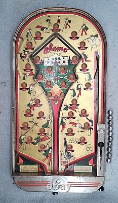 VINTAGE Joseph Schneider Alamo Pinball Tabletop Game 1930s Toy Balls USA MADE NY