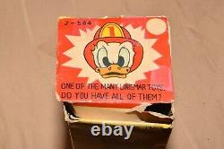 VINTAGE LINE MAR WINDUP DONALD DUCK FIREFIGHTER Walt Disney Productions With BOX
