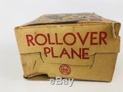 VINTAGE MARX ROLLOVER PLANE 5 #12 TIN LITHO WIND UP TOY STUNT PLANE WithBOX Works