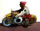VINTAGE MARX TOY TIN LITHO WIND UP MOTORCYCLE ROOKIE COP WithSIREN