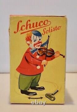 VINTAGE SCHUCO Working Wind-up SOLISTO Monkey Playing a Drum with Schuco Key & Box