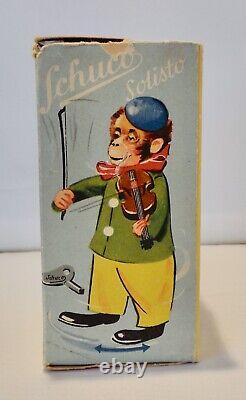 VINTAGE SCHUCO Working Wind-up SOLISTO Monkey Playing a Drum with Schuco Key & Box
