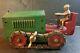 VINTAGE STRUCTO WIND UP 1920s 30s FARM EQUIPMENT TOY TRACTOR CRAWLER With DRIVER