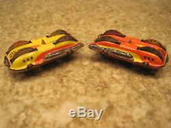 VINTAGE TECHNOFIX ROCKET EXPRESS TIN WIND-UP TOY With 2 CARS GERMANY ORIGINAL BOX