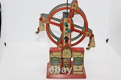 VINTAGE TIN LITHO WIND UP FERRIS WHEEL made in GERMANY