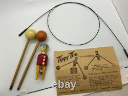 VINTAGE TIPPY TIM THE ACROBAT WOODEN TOY 1950s ORIGINAL RARE HARD TO FIND