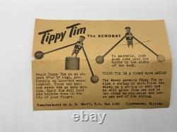 VINTAGE TIPPY TIM THE ACROBAT WOODEN TOY 1950s ORIGINAL RARE HARD TO FIND