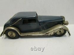 VINTAGE TRIANG MINIC TIN WIND UP CAR WithORIGINAL WIND UP KEY WORKS GREAT
