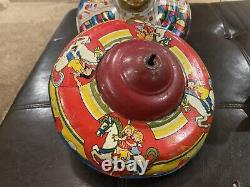 VINTAGE Toy Lot, Tin Train, Tops, Etc