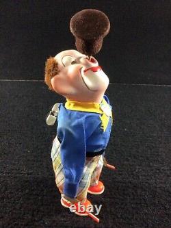 VINTAGE WIND UP DANCING CLOWN WithSPINNING TOP TOY WORKS! MAX CARL MONKEY HEAD