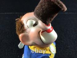 VINTAGE WIND UP DANCING CLOWN WithSPINNING TOP TOY WORKS! MAX CARL MONKEY HEAD