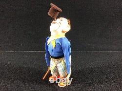 VINTAGE WIND UP DANCING CLOWN WithSPINNING TOP TOY WORKS! MAX CARL MONKEY HEAD
