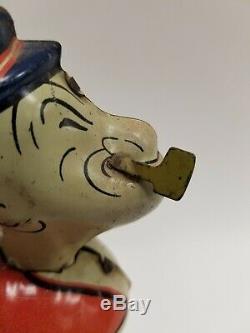 VTG 1930s MARX TIN LITHO WALKING POPEYE With PARROT CAGES WIND UP TOY WORKING