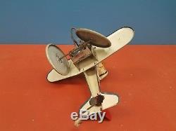 VTG 1940s Popeye the Pilot in Airplane Marx Toy Co. Wind Up Tin Toy