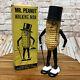 VTG 1955 Mr Peanut Wind-Up Walking Toy Attached Cane Original Box Made In USA