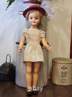 VTG 1962 Large WALKER 30 to 32 UNEEDA Brand Doll WithVTG Clothes Hard Plastic