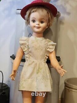 VTG 1962 Large WALKER 30 to 32 UNEEDA Brand Doll WithVTG Clothes Hard Plastic