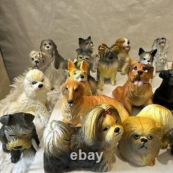 VTG 1988 NEW-RAY Dog Novelty Collectible Rubber Toy Figurine Lot Of 36