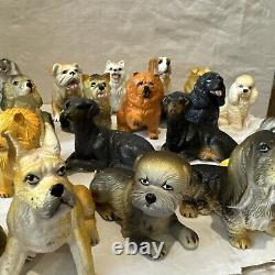 VTG 1988 NEW-RAY Dog Novelty Collectible Rubber Toy Figurine Lot Of 36