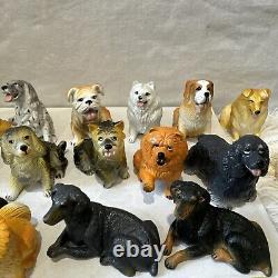 VTG 1988 NEW-RAY Dog Novelty Collectible Rubber Toy Figurine Lot Of 36