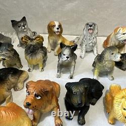 VTG 1988 NEW-RAY Dog Novelty Collectible Rubber Toy Figurine Lot Of 36