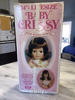 VTG Ideal Toys AA BABY CRISSY Growing Hair 24 African Doll 1973/1980 NIB