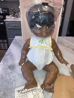 VTG Ideal Toys AA BABY CRISSY Growing Hair 24 African Doll 1973/1980 NIB