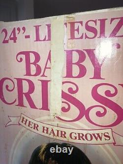 VTG Ideal Toys AA BABY CRISSY Growing Hair 24 African Doll 1973/1980 NIB