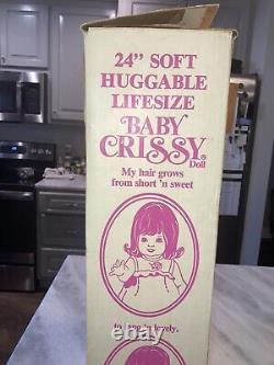 VTG Ideal Toys AA BABY CRISSY Growing Hair 24 African Doll 1973/1980 NIB