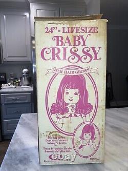 VTG Ideal Toys AA BABY CRISSY Growing Hair 24 African Doll 1973/1980 NIB